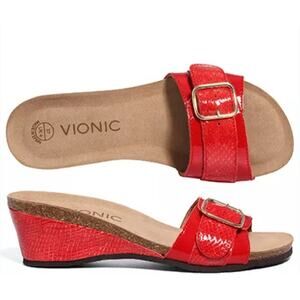 Vionic 381Ariana Red Sandals Womens Sz 9 /40